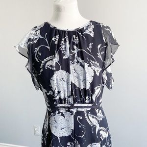 Tommy Hilfiger Navy Powder Blue Formal Flowy Maxi Dress | Size 2.